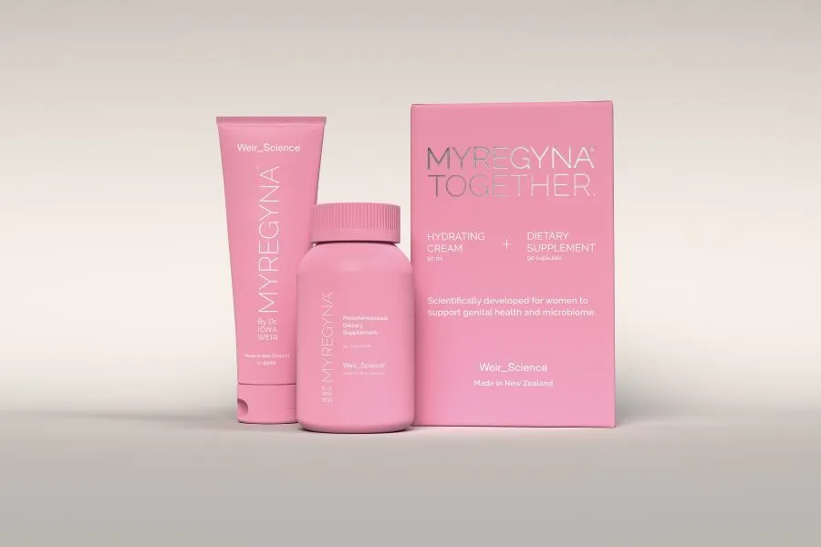 Myregyna Together pack in front of a plain white background. 